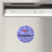 Aimant I Love (Heart) Mon Empreinte de patte Greyhound (In Situ (Lave-vaisselle))