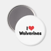 Aimant I Love Heart Wolverines (Recto/Verso)