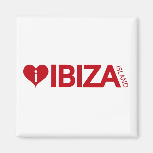 Aimant i Love Ibiza Island Original Authentic souvenirs. (Devant)