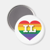 Aimant I Love Illinois Rainbow Heart (Recto/Verso)