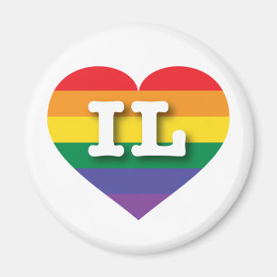 Aimant I Love Illinois Rainbow Heart