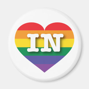 Aimant I Love Indiana Rainbow Heart