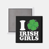 Aimant I Love Irish Girls Shamrock Heart St Patrick's Day (Recto/Verso)