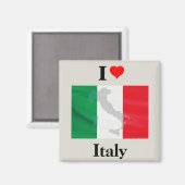Aimant I Love Italie - Carte du drapeau (Recto/Verso)