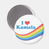 Aimant I Love Kamala Rainbow Election (Recto/Verso)