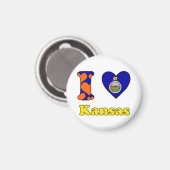 Aimant I love Kansas (Recto/Verso)