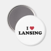 Aimant I Love Lansing Michigan (Recto/Verso)