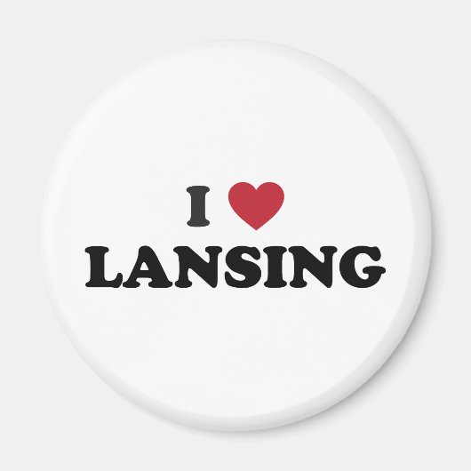 Aimant I Love Lansing Michigan (Devant)
