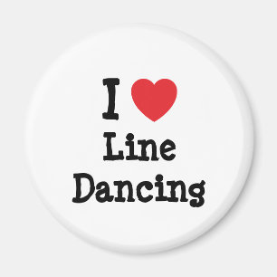 Aimant I love Line Dancing heart personnalisé