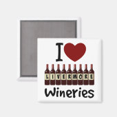 Aimant I Love Livermore Wineries Heart and Wine Bottles (Recto/Verso)