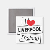 Aimant I Love Liverpool Angleterre (Recto/Verso)
