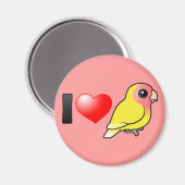Aimant I Love Lutino Peach Face Lovebirds (Recto/Verso)