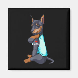 Aimant I Love Maman Tattoo Miniature Pinscher Maman Amour