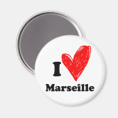 Aimant I love Marseille (Recto/Verso)
