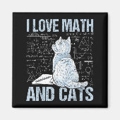 Aimant I Love Math And Cats Science Teacher Student Funny (Devant)