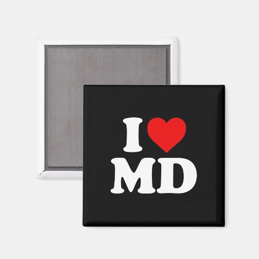Aimant I Love Md Heart Maryland (Recto/Verso)