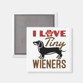 Aimant I Love Miniature Dachshund Doxie (Recto/Verso)