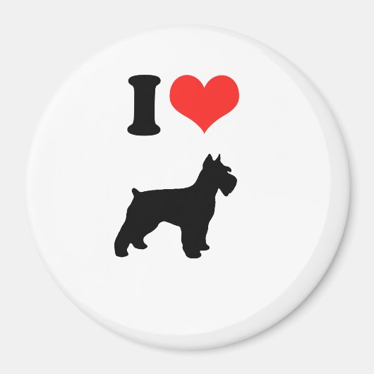 Aimant I Love Miniature Schnauzers (Devant)
