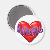 Aimant I Love Minneapolis (Recto/Verso)