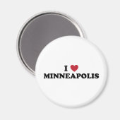 Aimant I Love Minneapolis Minnesota (Recto/Verso)