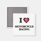 Aimant I Love Motorcycle Racing (Recto/Verso)