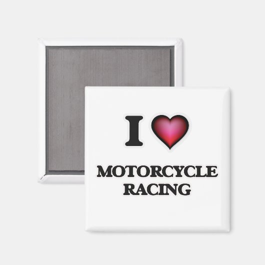 Aimant I Love Motorcycle Racing (Recto/Verso)