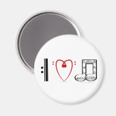 Aimant I Love Music (I heart notes) (Recto/Verso)