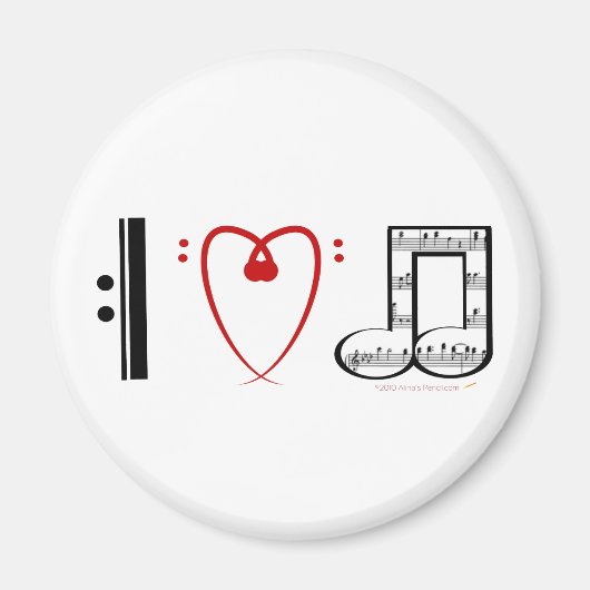 Aimant I Love Music (I heart notes) (Devant)