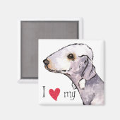 Aimant I Love my Bedlington Terrier (Recto/Verso)