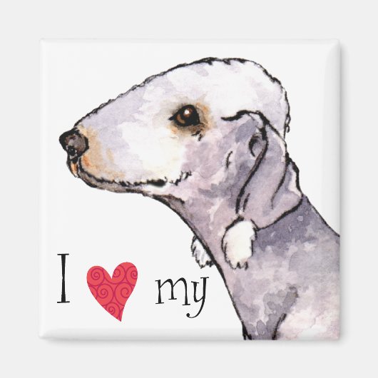 Aimant I Love my Bedlington Terrier (Devant)