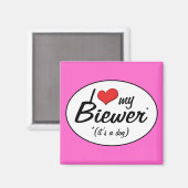 Aimant I Love My Biewer (C'est un chien) (Recto/Verso)