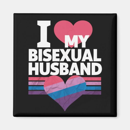 Aimant I Love My Bisexual Mari Bi Pride Bisexual Flag (Devant)