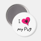 Aimant I Love My Black Carlin Empreinte de patte sur le c (Recto/Verso)