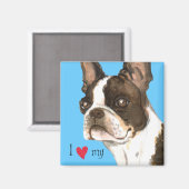 Aimant I Love my Boston Terrier (Recto/Verso)