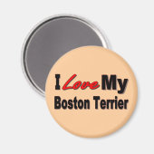 Aimant I Love My Boston Terrier Merchandise (Recto/Verso)