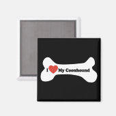 Aimant I Love My Coonhound - Chien Bone (Recto/Verso)