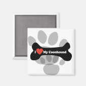 Aimant I Love My Coonhound - Chien Bone (Recto/Verso)