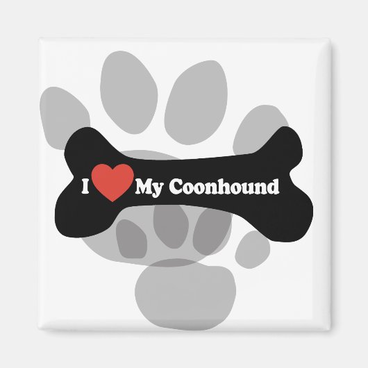 Aimant I Love My Coonhound - Chien Bone (Devant)