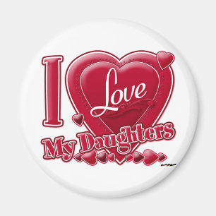 Aimant I Love My Daughters rouge - coeur