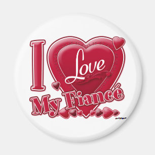 Aimant I Love My Fiance red - coeur