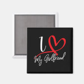 Aimant I Love My Girlfriend Red Heart Couples Valentines  (Recto/Verso)
