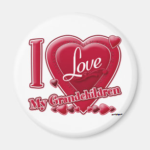 Aimant I Love My Grandchildren coeur rouge - photo