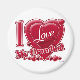 Aimant I Love My Grandchildren rouge - coeur