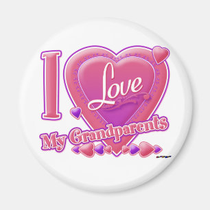 Aimant I Love My Grandparents rose/violet - coeur
