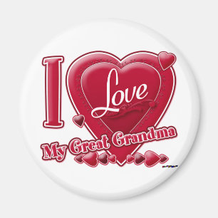 Aimant I Love My Great Grand-mère rouge - coeur