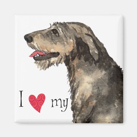 Aimant I Love my Irish Wolfhound (Devant)