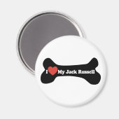 Aimant I Love My Jack Russell - Chien Bone (Recto/Verso)