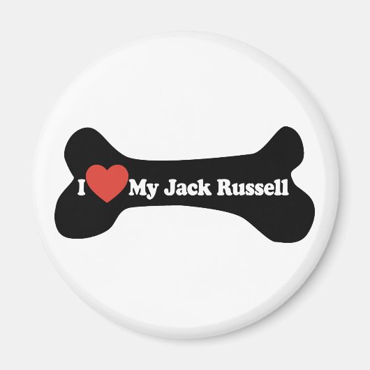 Aimant I Love My Jack Russell - Chien Bone (Devant)