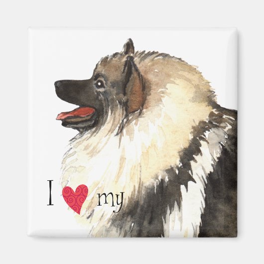 Aimant I Love my Keeshond (Devant)