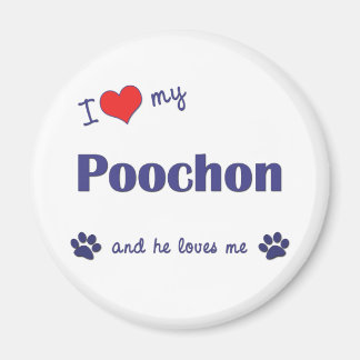 Aimant I Love My Poochon (Homme Chien)